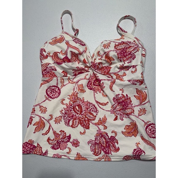 Lands' End Pink Paisley Floral Underwire Tankini & Swim Skirt/Brief Women's 8P - Picture 8 of 12